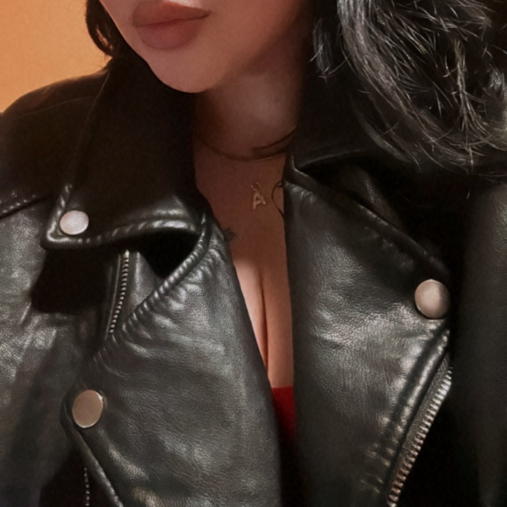 Oversized leather jacket vintage size Large